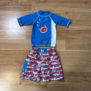 UV Skinz Toddler Boys Two Piece Swim Rash Guard Top and Swim Trunk Bottoms 3 T
